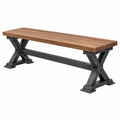 Banco de comedor 180 x 40 x 45 cm de madera y acero marrón negro estilo industrial