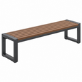 Banco de jardín 120 cm de madera y metal marrón negro estilo industrial