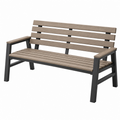 Banco de jardín 125 cm de madera y metal marrón negro estilo industrial