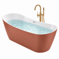 Bañera exenta 170 x 75 cm de acrílico terracota y blanco estilo contemporáneo
